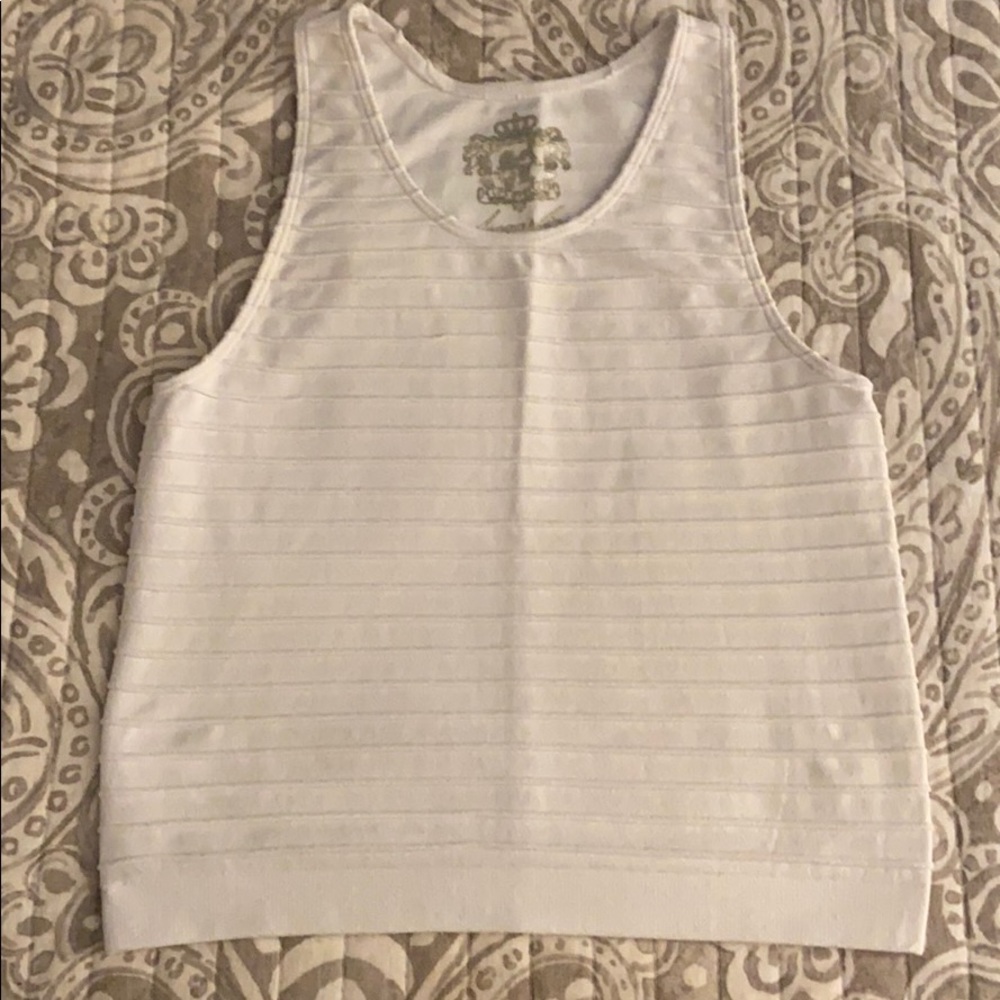 White Ribbed Crop Top